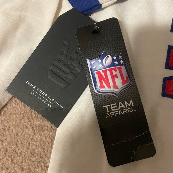 NWT!! Women's Junk Food Royal/White New England Patriots Historic Long Sleeve - Picture 4 of 4